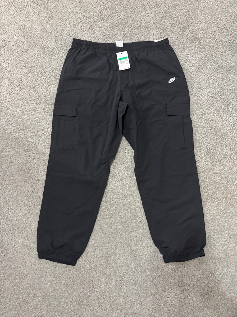 Nike Black Men's Jogger Pants with White Swoosh Detail